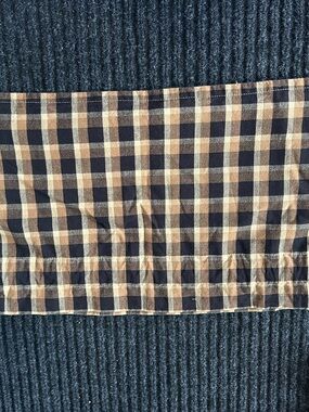 Plaid Cotton Fabric Panel in Navy and Tan